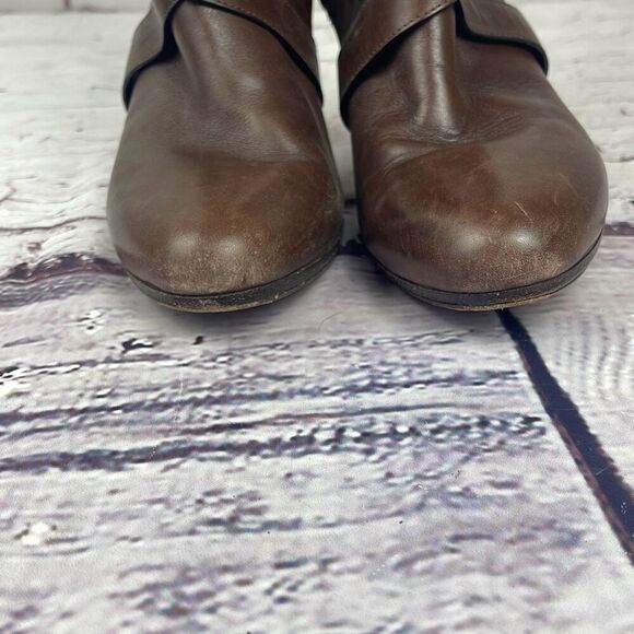 Cole Haan x Nike Air Boots Leather Heeled Knee High Womens 8.5B Riding Brown - Picture 12 of 14